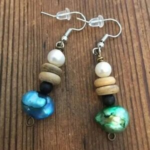 *5 For $20***Shell and Coconut Beaded Earrings, Handmade Ladies Earrings